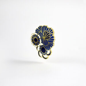 Delftware floral brooche - Michael Barnaart